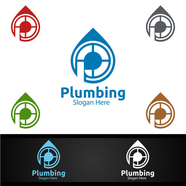 字母P管道符号与水和Fix Home概念图片下载