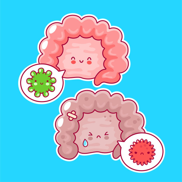 可爱有趣的人体肠器官和语音泡泡图片下载