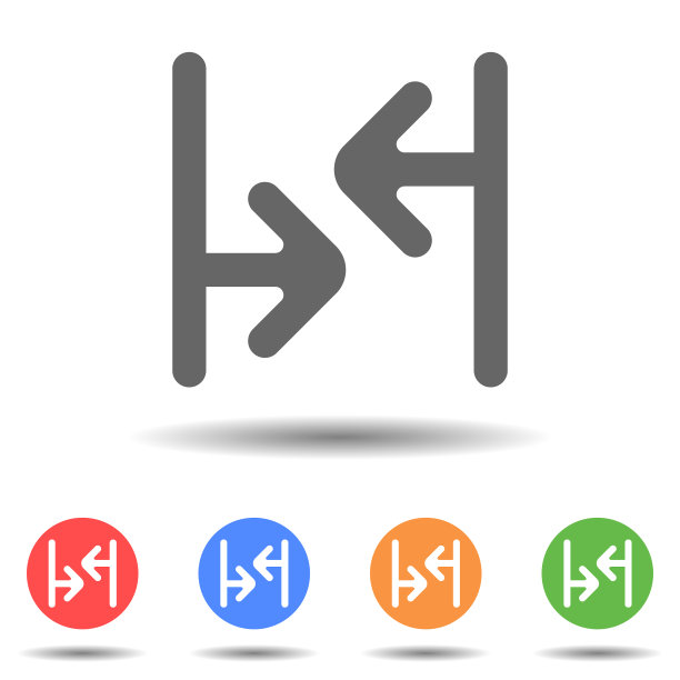 箭头内的图标矢量标志图片下载