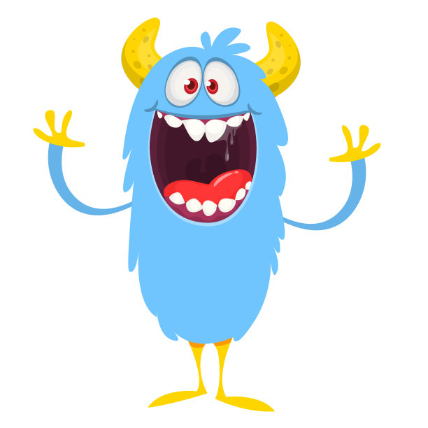 快乐的卡通怪物。万圣节矢量插图孤立图片下载