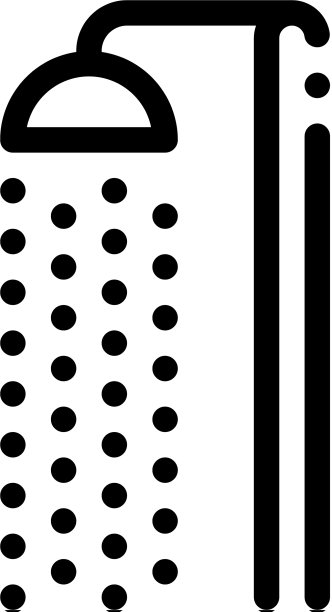 沙滩淋浴图标轮廓图片下载