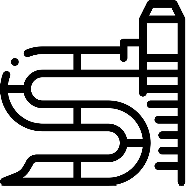 锯齿形滑水道轮廓图标图片下载