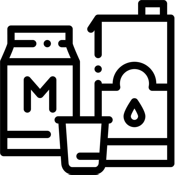 牛奶手提袋轮廓图标图片下载