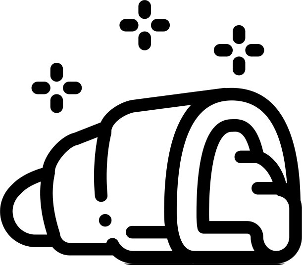 填充牛角面包图标轮廓图片下载