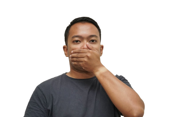 一个年轻人的肖像闭上了嘴图片下载