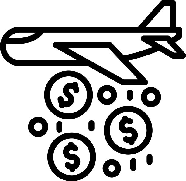 贸易战飞机图标轮廓风格图片下载