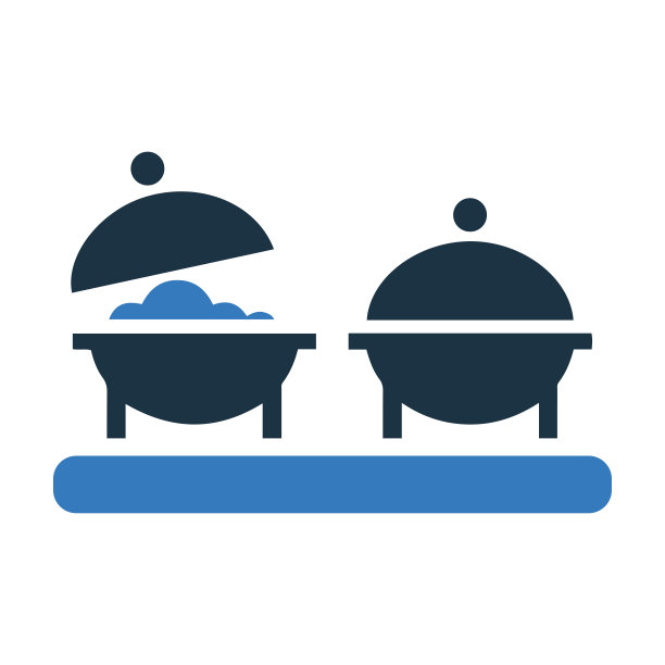 自助餐，食品餐饮图标上孤立的白色背景图片下载