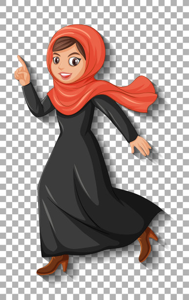 美丽的阿拉伯女士卡通人物图片下载
