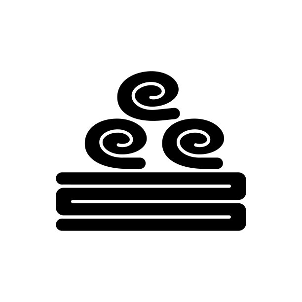 浴巾黑色字形图标图片下载