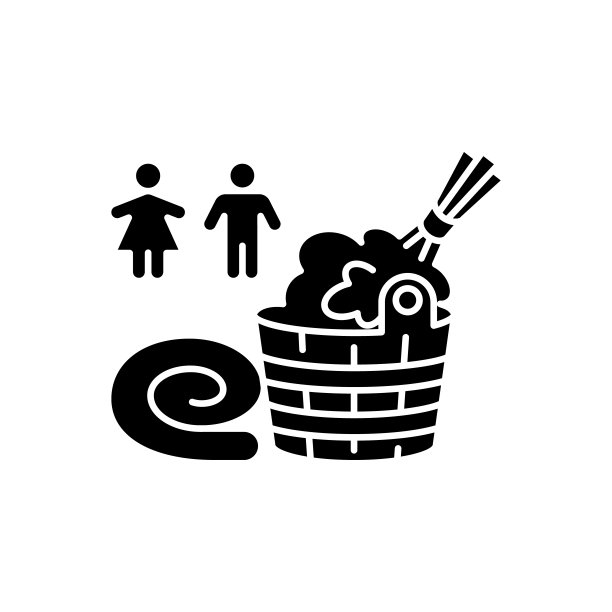 混合性别桑拿黑色字形图标图片下载