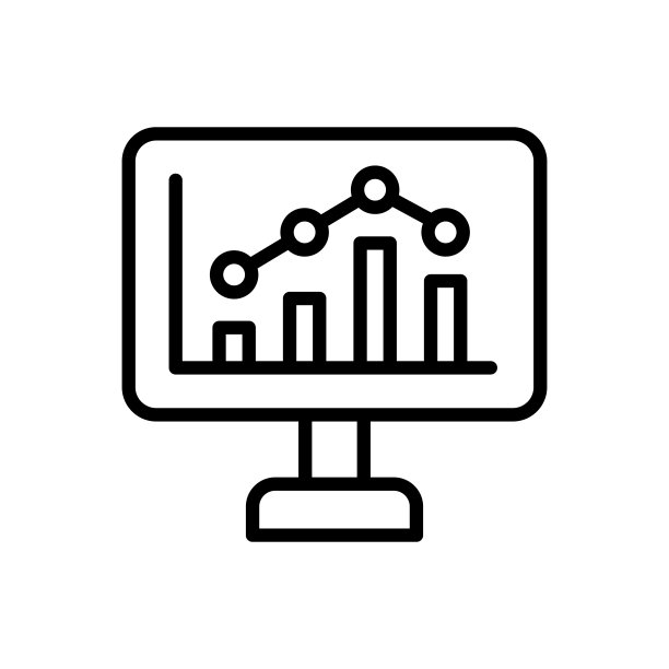 桌面、图表图标。用于UI和UX的经济图标的简单线条、轮廓矢量元素，适用于网站或移动应用程序图片下载