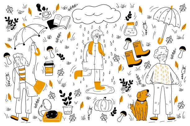 秋天涂鸦集图片下载