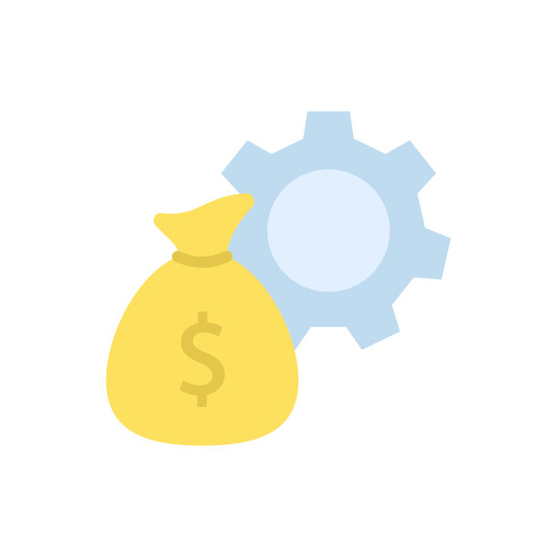 袋子，钱，齿轮图标。用户界面和用户体验，网站或手机应用的经济图标的简单颜色向量元素图片下载