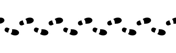 平的线性设计。人类脚印的几何无缝模式。矢量插图。图片下载