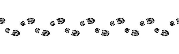 平的线性设计。人类脚印的几何无缝模式。矢量插图。图片下载