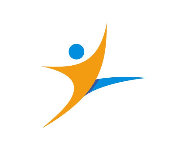 黄色和蓝色的健康人跳图片下载