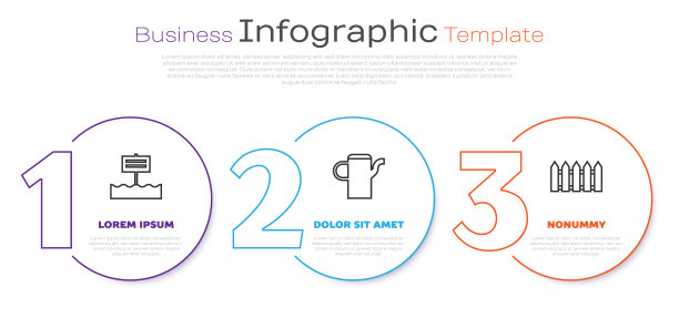 设置空白木牌、喷壶、花园栅栏木条。业务信息模板。向量图片下载
