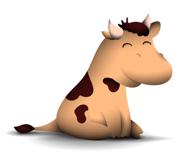 在中国日历上，快乐的小公牛是2021年的象征。脸上露出满意的微笑。新年心情好。有趣的动物。向量图片下载