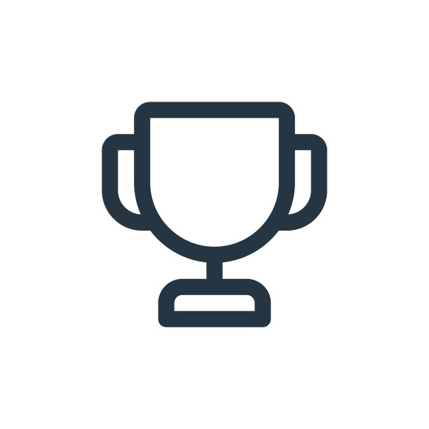 白色背景奖杯矢量图标。网站设计和手机应用细线条奖杯轮廓图标矢量素材。图片下载
