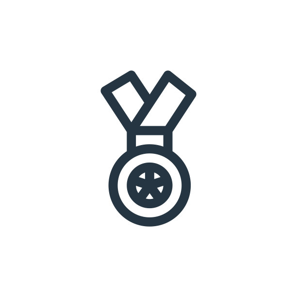 白色背景奖牌矢量图标，用于网站设计和移动App开发的细线奖牌轮廓图标矢量素材图片下载