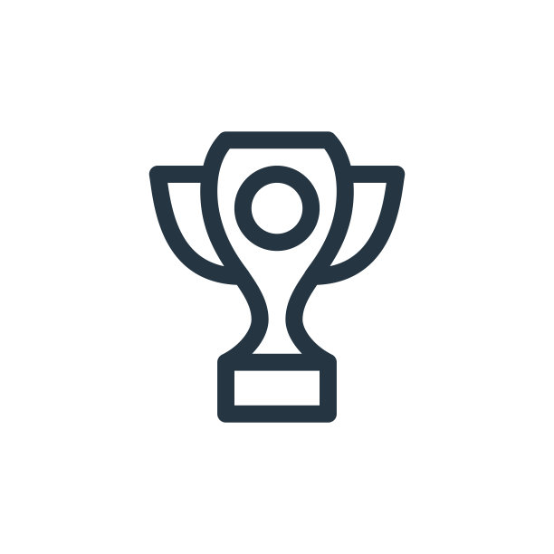 白色背景奖杯矢量图标。网站设计和手机应用细线条奖杯轮廓图标矢量素材。图片下载