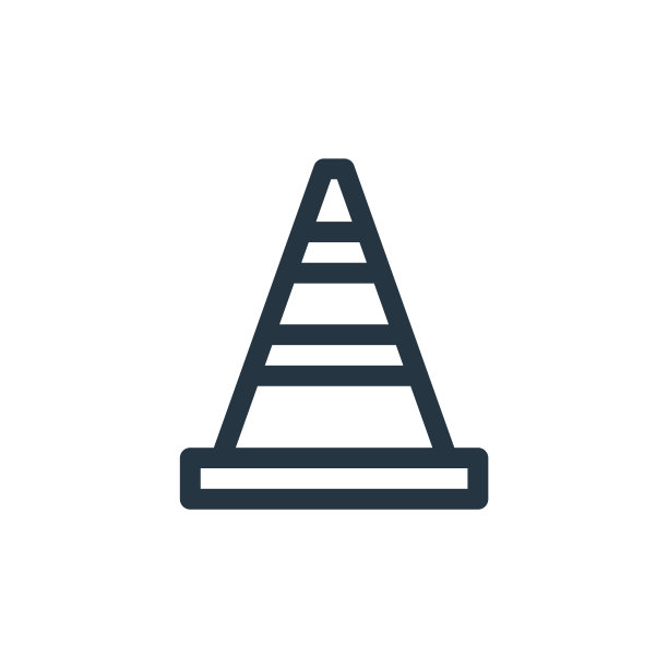 交通锥矢量图标孤立的白色背景。轮廓，细线交通锥图标，用于网站设计和移动，应用程序开发。细线交通锥轮廓图标矢量插图。图片下载