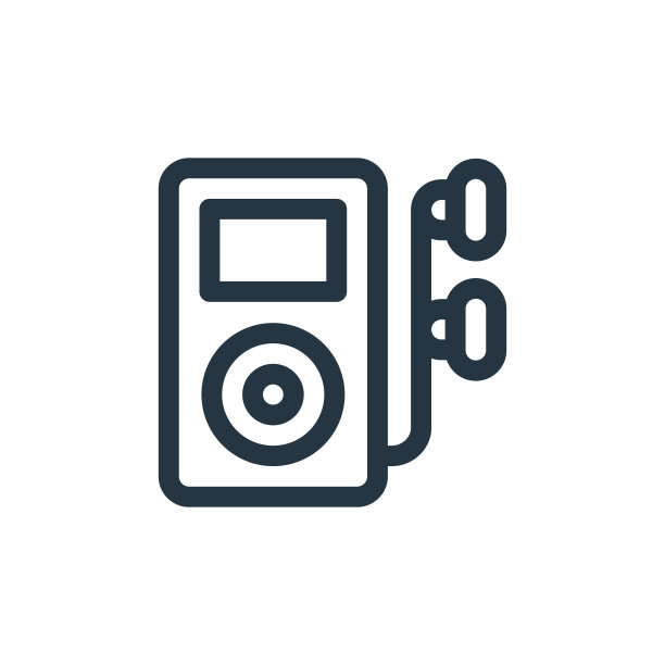 白色背景上的iPod矢量图标。用于网站设计和移动应用程序开发的轮廓细线iPod图标矢量插图图片下载