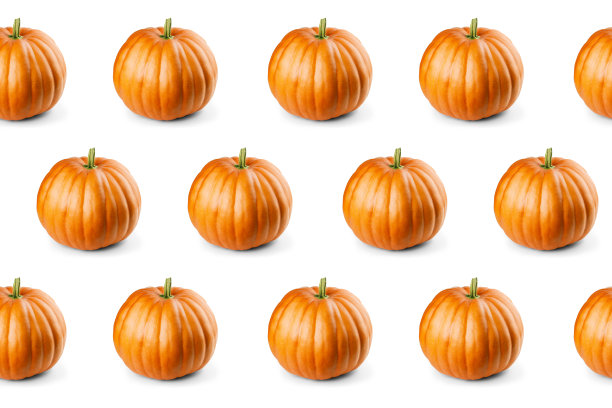 无缝图案与南瓜在白色的背景图片下载