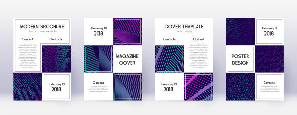 商业宣传册设计模板集霓虹抽象图片下载