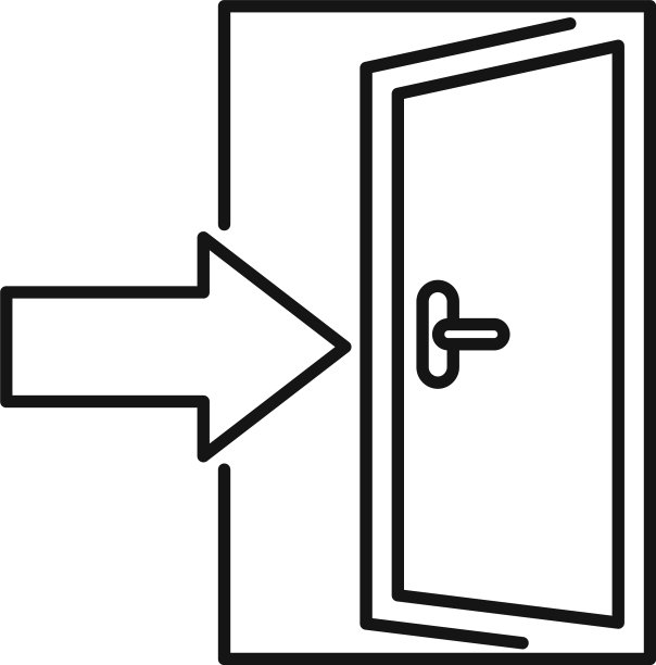 公寓入口图标轮廓风格图片下载