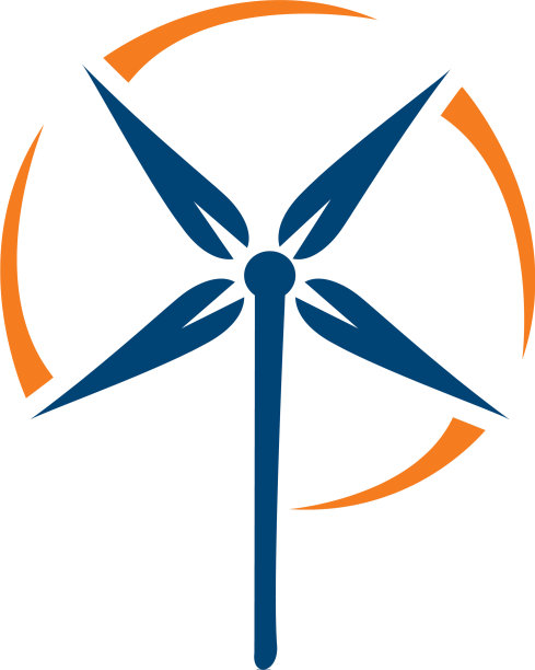 水风旋转涡轮机标志设计图片下载