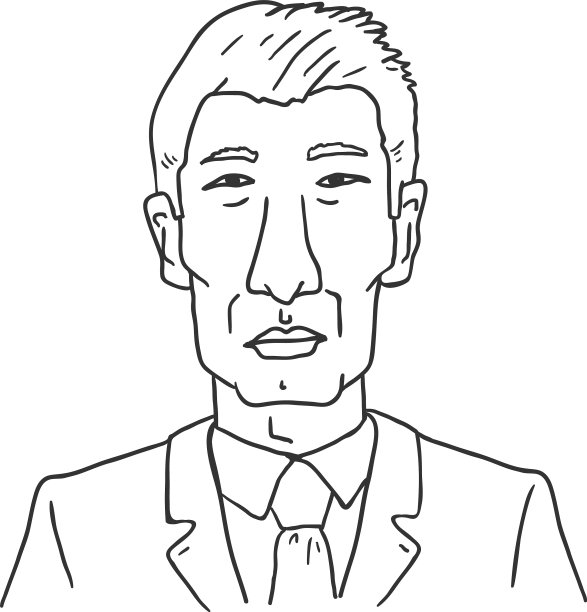 轮廓阿凡达-老亚洲人在商务套装图片下载