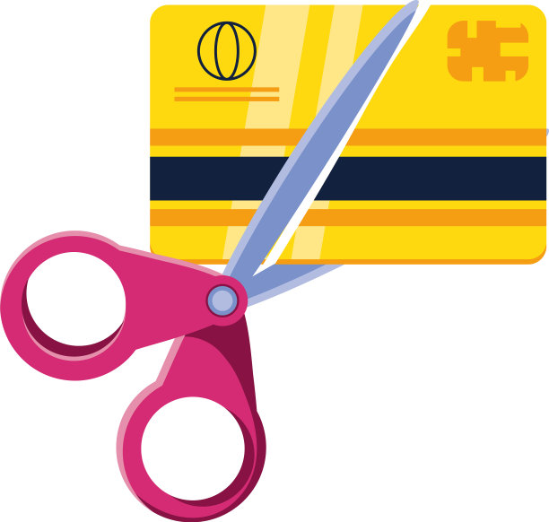 剪刀在白色背景上剪信用卡图片下载