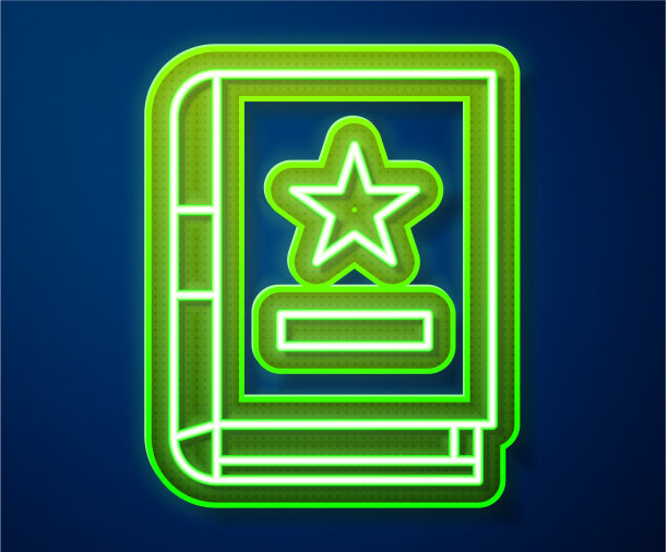 发光的霓虹灯线古老的魔法书与炼金术图片下载