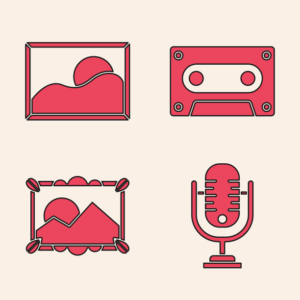 设置麦克风图片景观复古音频图片下载