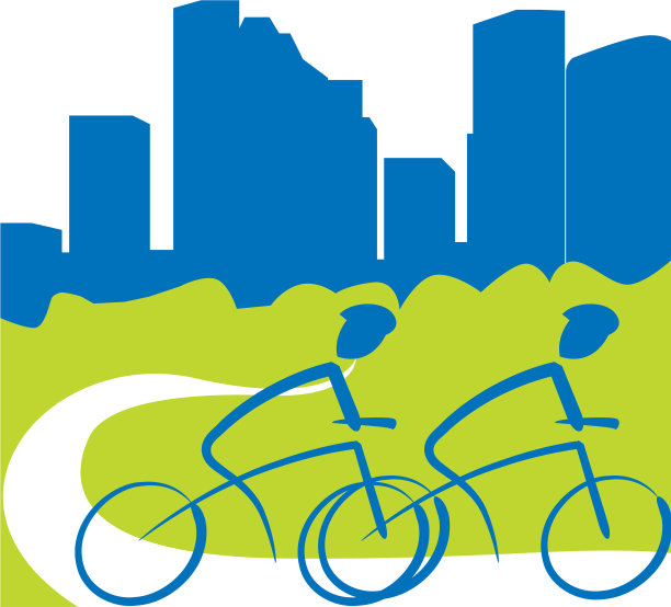 自行车建筑城市标志设计图片下载