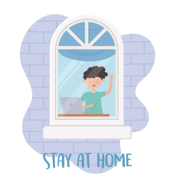 待在家里，用笔记本电脑隔离图片下载