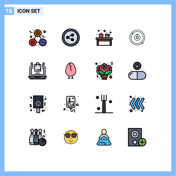 现代集16平色填充线条图片下载