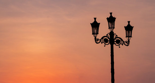 日落时复古灯背景图像图片下载