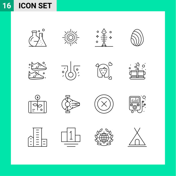 16大纲概念的网站，移动和应用程序图片下载