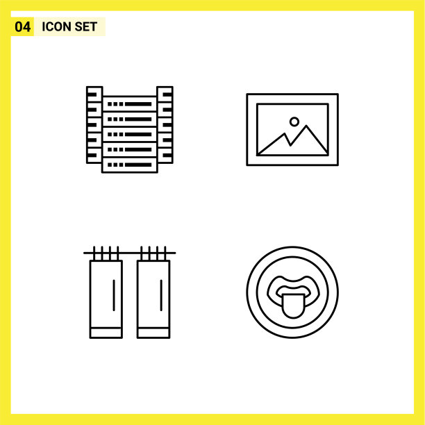 为卷筒纸设置4种通用填充线平面颜色图片下载