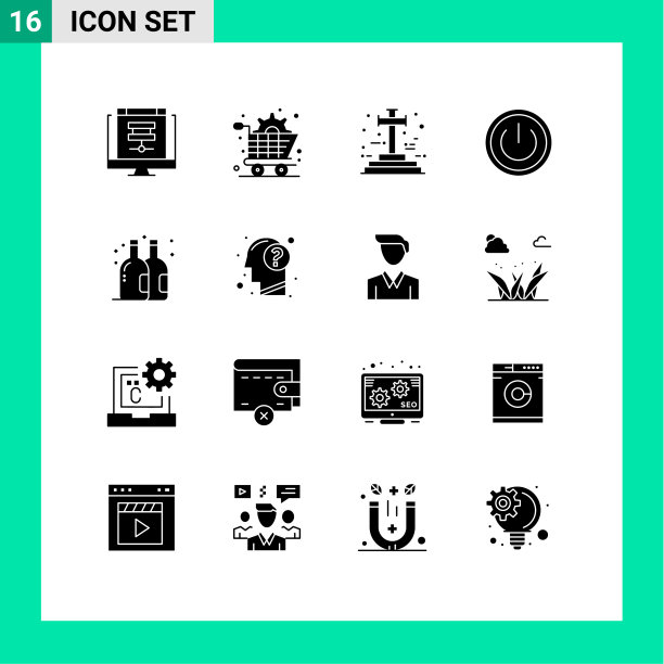 股票图标包16行符号和符号图片下载