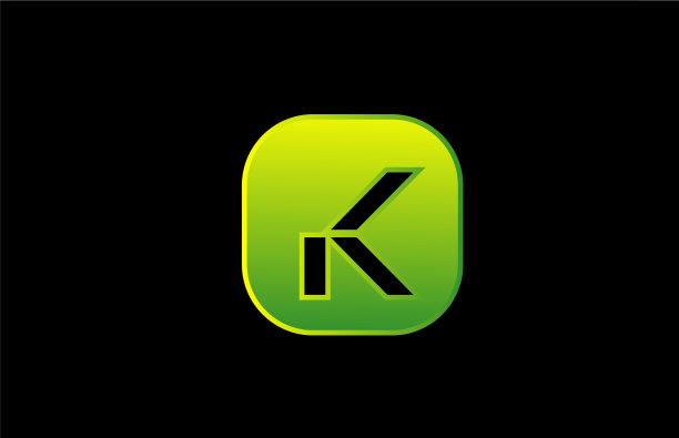 绿黑k字母标志图标设计图片下载