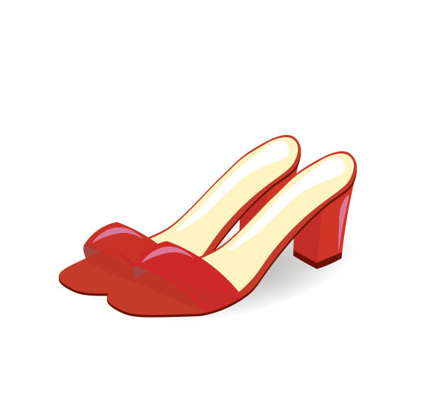 开背的红色凉鞋图片下载