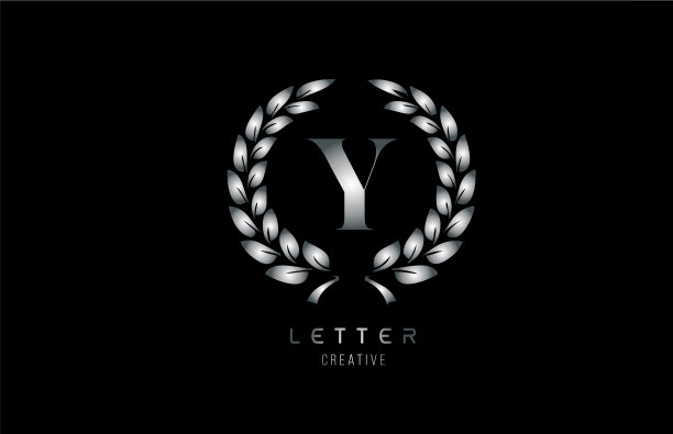 银灰色金属y字母标志图标图片下载