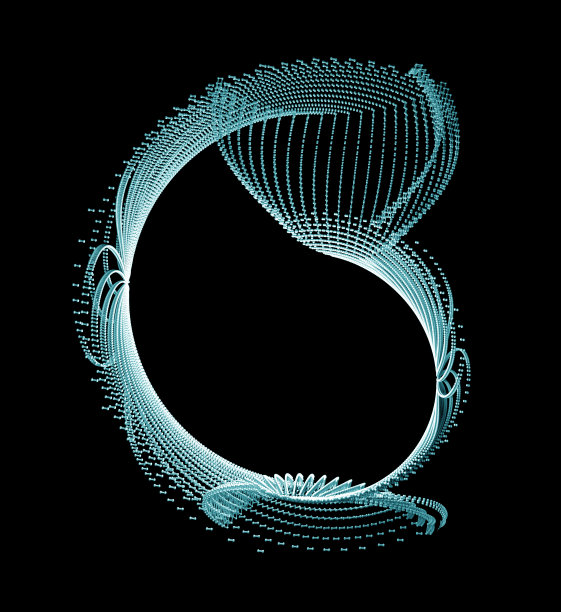 抽象装饰元素孤立在黑色背景上图片下载