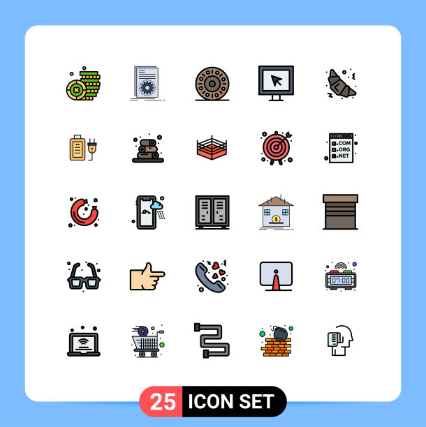 组25现代填充线平面颜色集图片下载