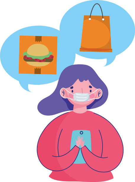 女人用智能手机订购食物和商品图片下载