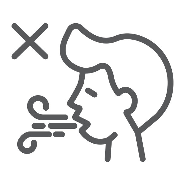 呼吸困难线性图标：呼吸短促与新冠图片下载