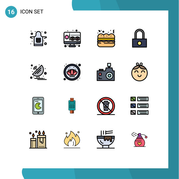 组16平色填充线标志和图片下载